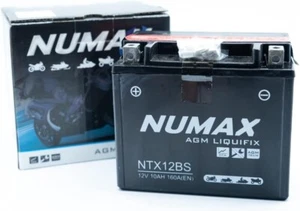 NUMAX NTX12BS ( YTX12-BS ) AGM LIQUIFIX MOTORCYCLE BATTERY - Picture 1 of 3