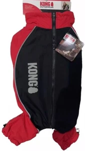 Kong Dog Full Coverage Snow Suit Waterproof Coat Medium 43-51cm back Black Red - Picture 1 of 2