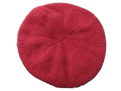 Vintage St Michael Knit Lambswool Angora Beret Cap Hat Made In Italy Red Beanie - Image 1 of 4
