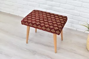 Upholstered Small Bench - Soft Cushion Seat for Home and Office - Footstool Pouf - Picture 1 of 7