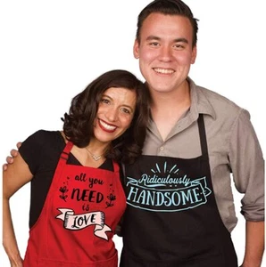 Mr Mrs Anniversary Apron | Cute Engagement gifts for Best Friend | Bridal Shower - Picture 1 of 6