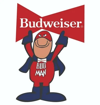 Budweiser Bud Man Beer Decal Bumper Sticker