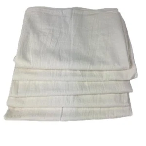 Flour Sack Dish Towels Set of Five with sewn in hangars 100% Cotton 26in X 26in - Picture 1 of 3