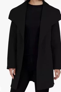 *NWT* Tahari Women's Wrap Jacket Trench Coat w/ Tie Belt (Black, SMALL) - Picture 1 of 4