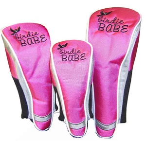 Birdie Babe Hot Pink Headcovers Golf Club Head Covers Set of 3 -Lg, Med, Small - Picture 1 of 1