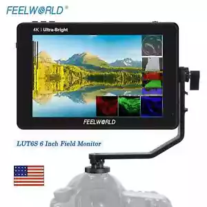 FEELWORLD LUT6S 6 inch 4K 3G SDI DSLR Camera Field Monitor Touch HD 2600nit - Picture 1 of 11