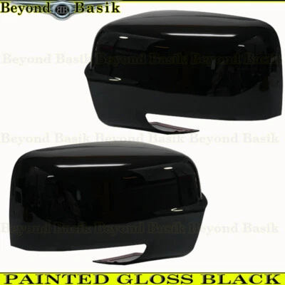 Cubiertas de espejo negro brillante para Dodge Ram 1500 2013-2018 con recorte de señalización de giro inferior Foto 1 de 4