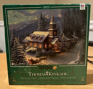 Thomas Kinkade Christmas Sleigh Ride 1000 Piece Jigsaw Puzzle Ceaco RARE VHTF - Picture 1 of 5