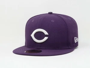 New Era 59Fifty Men Boys Cap Cincinnati Reds MLB Deep Purple Hat Size 6 7/8 - Picture 1 of 5