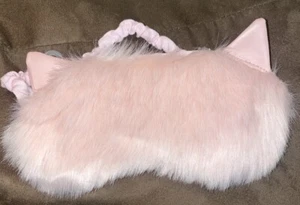 PRETTY KITTY PINK PLUSH SLEEP EYE MASK SLUMBER FUN SUPER CUTE!! - Picture 1 of 2