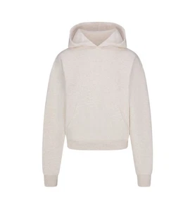 SKIMS Women's Cotton Fleece Hoodie Oatmeal Heather Size Large - Picture 1 of 2