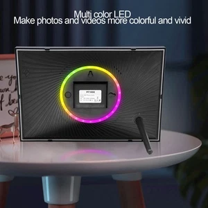 Digital Picture Frame LED Colorful Lights 10.1in HD 1280x800 Touch Screen Au BEA - Picture 1 of 24