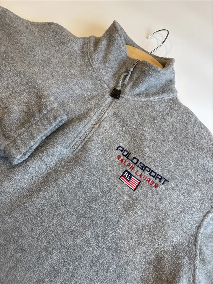 Polo deportivo polar Ralph Lauren de colección de los 90 para hombre mediano 1/4 cremallera pulóver Foto 1 de 4