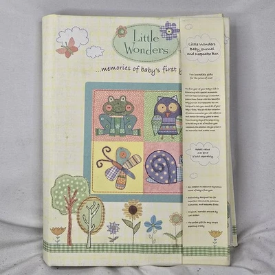 Diario para bebés Little Wonders nunca usado rasguños menores en cubierta de tela 9,5"x7,5" Foto 1 de 4