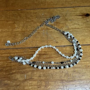 Adjustable Chain Belt With Faux Pearls, Beads And Rhinestones - Picture 1 of 5