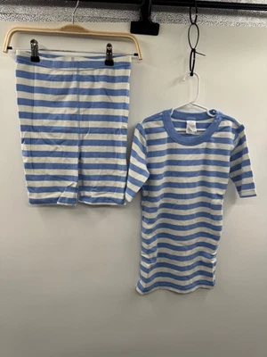 NWT Hanna Andersson Pajama Set Kids 14 Blue White Striped 100% Cotton - Image 1 of 4