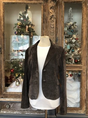 Замшевый кожаный блейзер июньский бренд Anthropologie размер L - Изображение 1 из 4