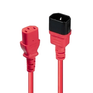Lindy 30476 0.5m IEC C14 to IEC C13 Extension Power Cable, Red 0.5m Red - Afbeelding 1 van 10