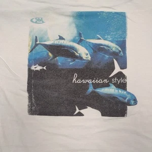 Hawaiian Style Ahi Tuna Fish Art T Shirt XL White Outdoor Deep Sea Fishing - Picture 1 of 11