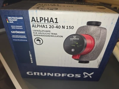 GRUNDFOS Umwälzpumpe ALPHA1 20-40 N 150mm, G 1 1/4, Edelstahl - Bild 1 von 4