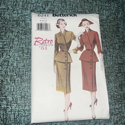 Butterick Retro Sewing Pattern 6241 1951 Vintage Style Dress 8-12 New Uncut - Image 1 of 2