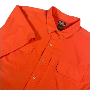 CE Schmidt Workwear Mens 3XL Short Sleeve Button Up Orange Pockets Vented Shirt - Picture 1 of 12