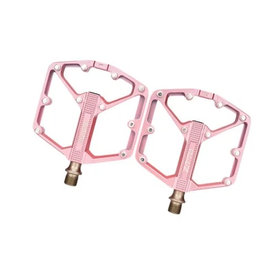 Mountain Bike Pedals Flat Pedals Pink Three Bearings Bicycle Pedals for Riding - Image 1 of 4