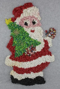 Vintage Christmas Melted Plastic Popcorn Waving Santa Claus Tree 19" FREE SHIP - Picture 1 of 7