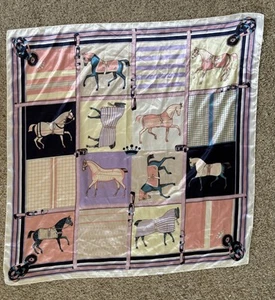 Reitsport Traben Pferde 35x35" Schal-Seidengefühl perfekt für Kentucky Derby! - Bild 1 von 6