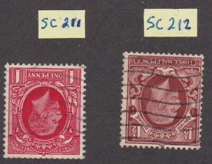 GB - KGV, 1934-36, SG441Wi - SG442Wi - 1 & 1/2d Inverted Wmk - Post 2.00 W Wide - Bild 1 von 1