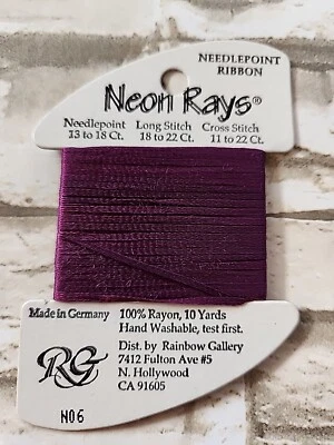 Rainbow Gallery Neon Rays N06 Thistle 10 Yards Needlework Rayon - Image 1 of 2