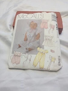 McCalls 4761 Sewing Pattern Dress Jumpsuit Romper Hat Booties Infants Size 14 - Picture 1 of 4