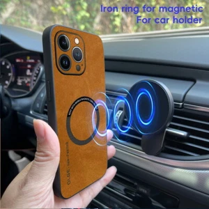 Funda de cuero magnética MagSafe a prueba de golpes para iPhone 15 14 13 12 16 Pro Max - Imagen 1 de 20