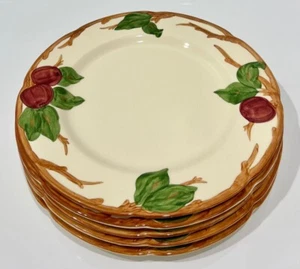 1949-1953 FRANCISCAN usa APPLE Pattern 10 5/8" DINNER PLATES Set of 5 Excellent - Picture 1 of 4