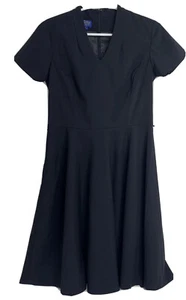 Pendleton Vintage Short Sleeve Black Wool Blend Dress Lined Women 8 Quiet Luxury - Picture 1 of 10