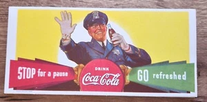 Vintage Rare 1938 Drink Coca-Cola Coke Policeman Stop Go Card Stock Memorabilia. - Picture 1 of 3