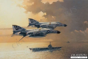 Vietnam War F-4 Phantom Aviation ART PRINT Flying the Jolly Roger Robert Watts - Picture 1 of 1