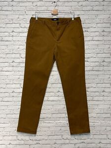 AERO Aeropostale Skinny Twill Pants Mens 34 x 32 Chino Stretch Khaki brown