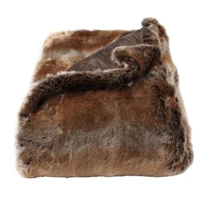 Premium Hypoallergenic Brown Soft Cozy Faux Marten Warm Oversized Throw Blanket - Picture 1 of 7