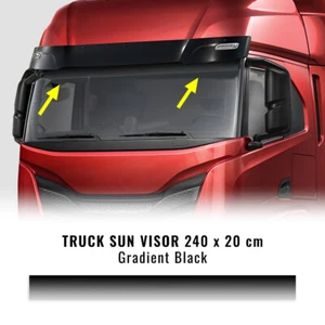 Fascione Parasole Adesivo per Autocarro, Degradè Nero, 240 x 20 cm - Imagen 1 de 3