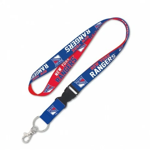 NEW YORK RANGERS LANYARD KEY CHAIN W/ DETACHABLE BUCKLE 1" WIDTH 22" LENGTH Cover