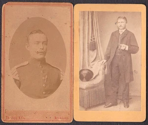 Franco-Prussian War Soldier Milikowski & brother Karl (2) CDV Photos - Picture 1 of 2