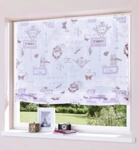 Raffrollo, mit Universalband und Klett-band, Vintage, Transparent, inkl. Mont - Bild 1 von 36