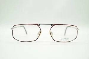 Gafas vintage Metzler 7520 336 rojo vino negro ovaladas montura NOS - Imagen 1 de 6