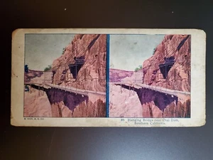 1925 A.C. Company Stereoview Card Otai Dam California Good Condition - Picture 1 of 1