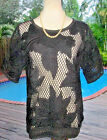Isabel Marant Fishnet Crochet Blk On Blk Embroiderd Top Pullover Blouse M Fr40 8