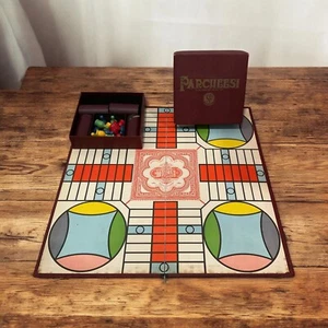 1938 S&R Selchow & Righter Parcheesi Brettspiel KOMPLETT gebrauchter Zustand - Bild 1 von 5