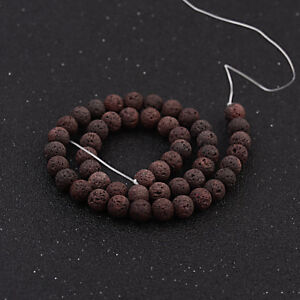 Dyed Volcanic Lava Rock Gemstone Beads Natural Stone Round 8mm Loose DIY Beads