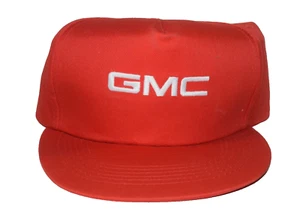 Nuevo sombrero rojo GMC Snapback vintage con costuras bordadas blancas - Imagen 1 de 4