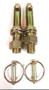 Implement Pin set of 2 CAT 1  includes Lynch Pins 3" Long Locking Washer Nut  b - Picture 1 of 4